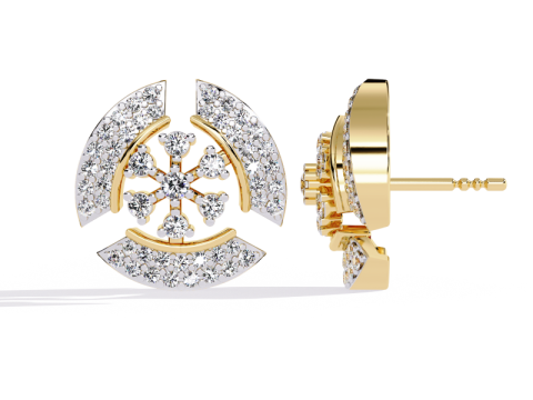 Printable 3D Jewelry design of Earrings with diamonds Modèle 3D