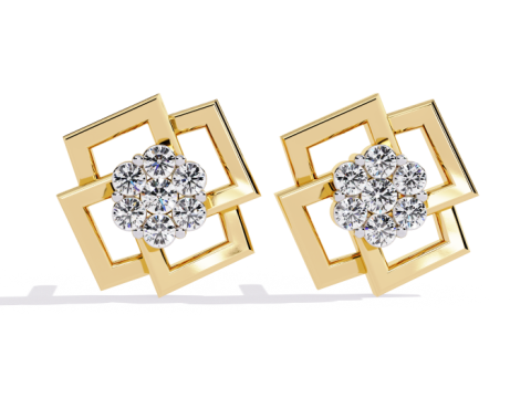 Printable 3D Jewelry design of Earrings with diamonds 3D मॉडल