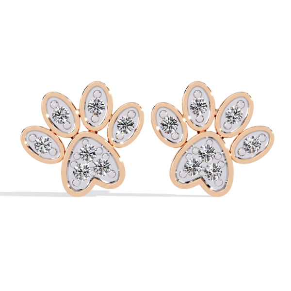 Printable 3D Jewelry design of Earrings with diamonds 3D Model .c4d .max .obj .3ds .fbx .stl .blend