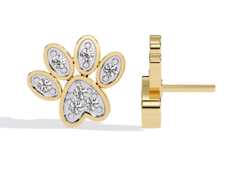 Printable 3D Jewelry design of Earrings with diamonds 3D Model