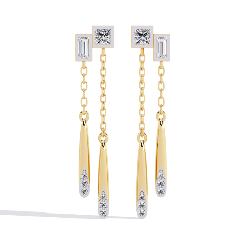 Printable 3D Jewelry design of Earrings with diamonds 3D Model .c4d .max .obj .3ds .fbx .stl .blend