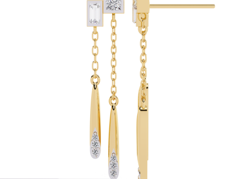 Printable 3D Jewelry design of Earrings with diamonds 3D Model