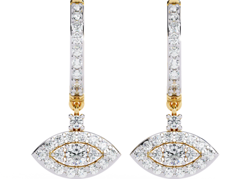 Printable 3D Jewelry design of Earrings with diamonds 3Dモデル