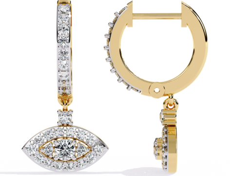 Printable 3D Jewelry design of Earrings with diamonds 3D Модель