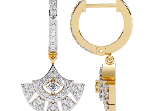 Printable 3D Jewelry design of Earrings with diamonds Modelo 3D