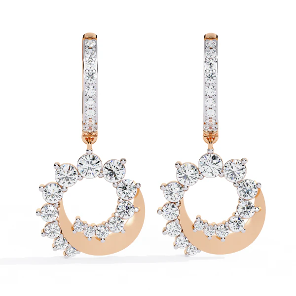 Printable 3D Jewelry design of Earrings with diamonds 3D Model .c4d .max .obj .3ds .fbx .stl .blend 