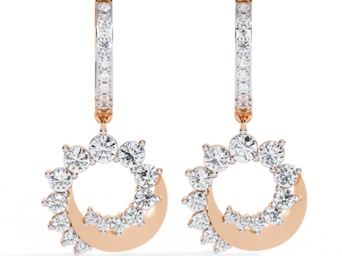 Printable 3D Jewelry design of Earrings with diamonds 3D मॉडल