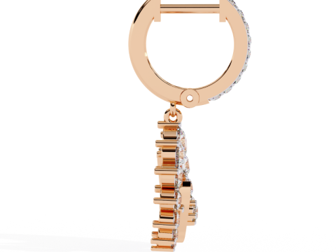 Printable 3D Jewelry design of Earrings with diamonds Modello 3D