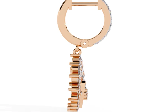 Printable 3D Jewelry design of Earrings with diamonds 3D Model
