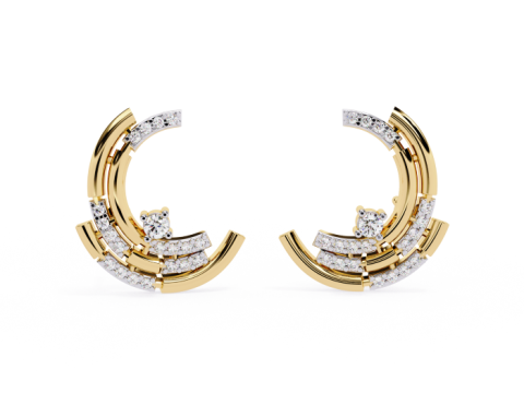 Printable 3D Jewelry design of Earrings with diamonds 3D Модель