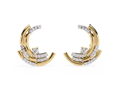 Printable 3D Jewelry design of Earrings with diamonds 3D Model