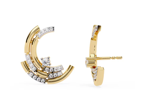 Printable 3D Jewelry design of Earrings with diamonds 3D Model