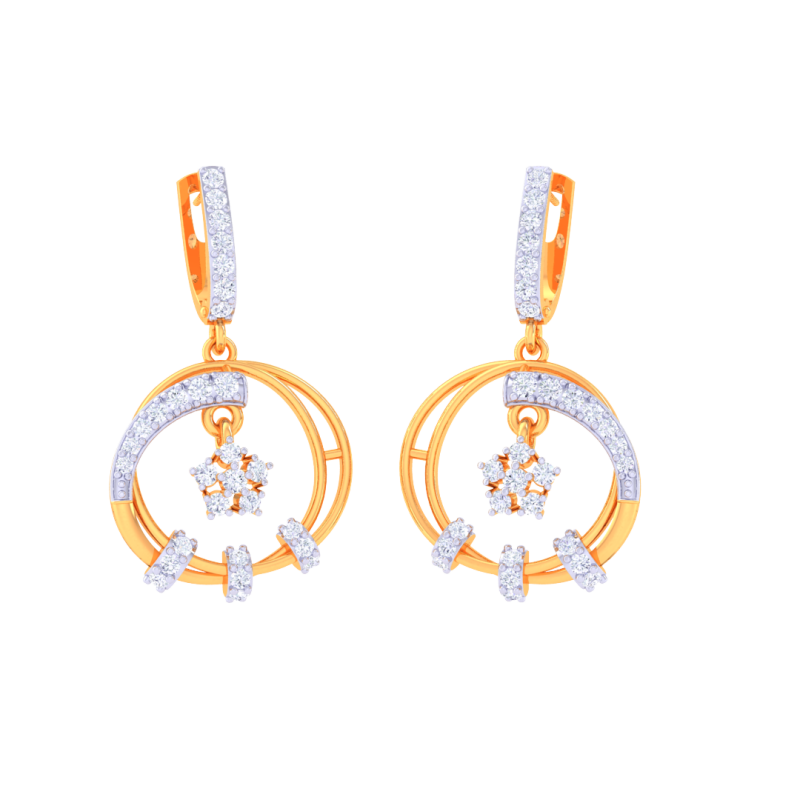 Printable 3D Jewelry design of Earrings with diamonds 3D Model .c4d .max .obj .3ds .fbx .stl .blend 