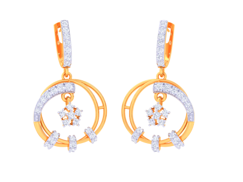 Printable 3D Jewelry design of Earrings with diamonds 3D Modell