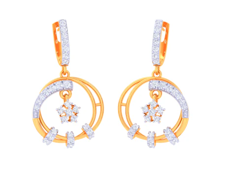 Projekt biżuterii 3D do druku z kolczykami z diamentami Model 3D