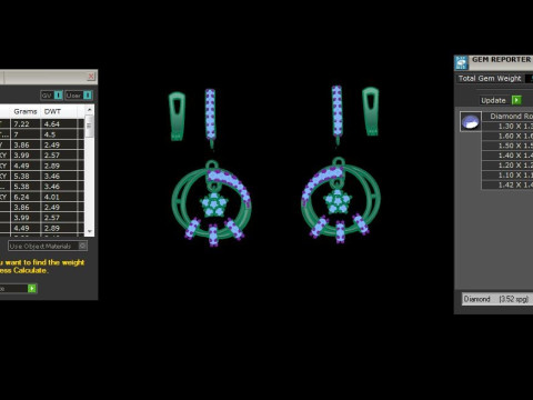 Printable 3D Jewelry design of Earrings with diamonds 3D Model