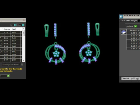 Printable 3D Jewelry design of Earrings with diamonds 3D Model