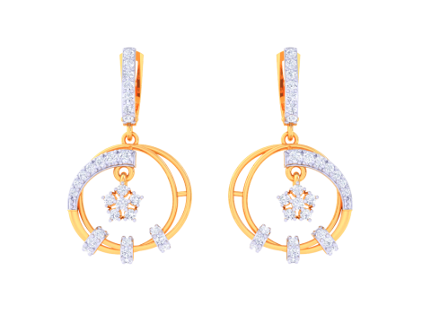 Printable 3D Jewelry design of Earrings with diamonds 3D Model