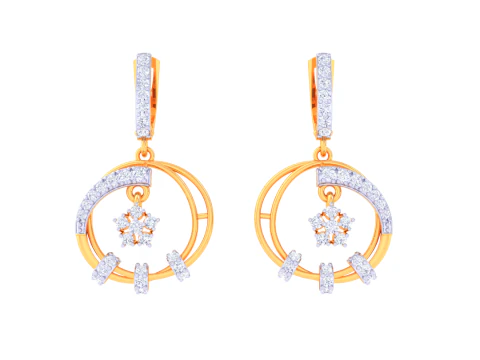 Printable 3D Jewelry design of Earrings with diamonds 3D Model