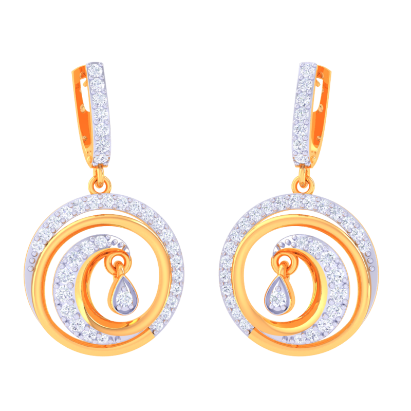 Printable 3D Jewelry design of Earrings with diamonds 3D 모델 .c4d .max .obj .3ds .fbx .stl .blend