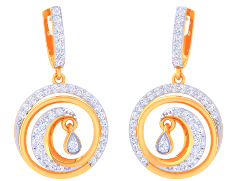Printable 3D Jewelry design of Earrings with diamonds 3D 模型