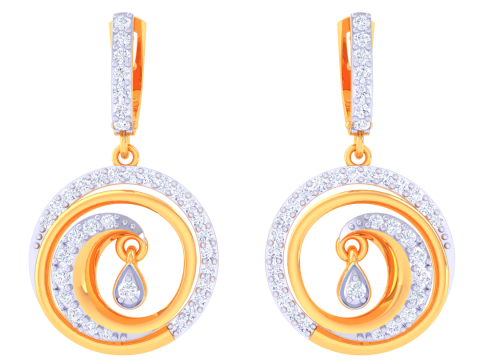 Printable 3D Jewelry design of Earrings with diamonds 3D 모델