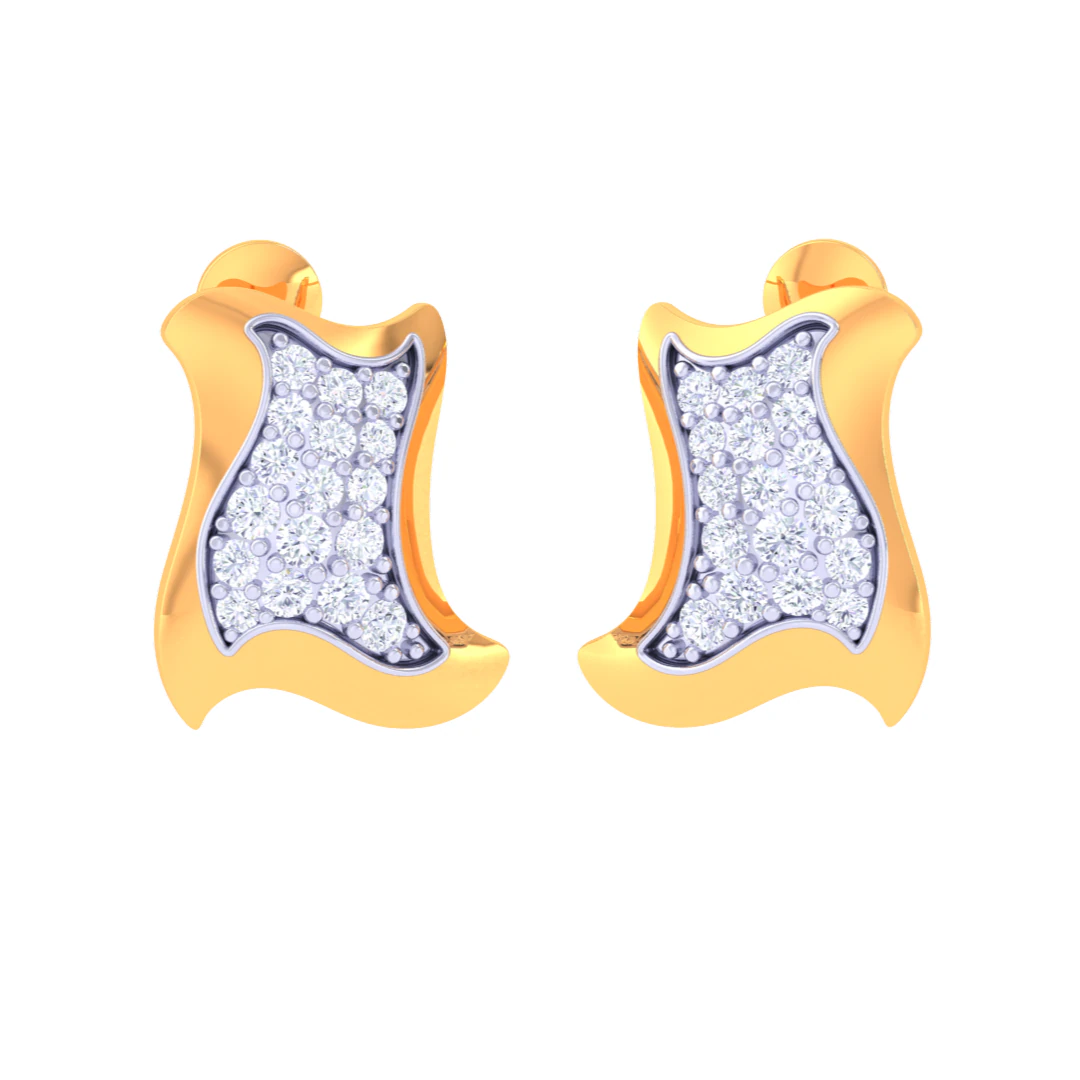 Printable 3D Jewelry design of Earrings with diamonds 3D Model .c4d .max .obj .3ds .fbx .stl .blend 