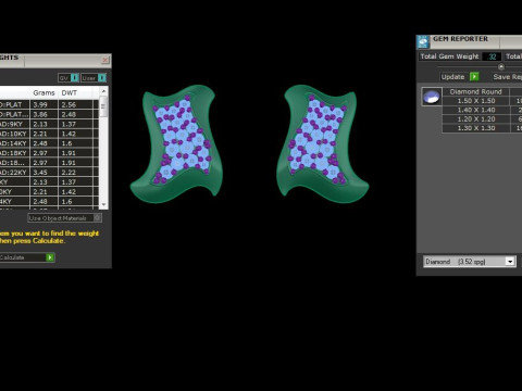 Printable 3D Jewelry design of Earrings with diamonds Modèle 3D