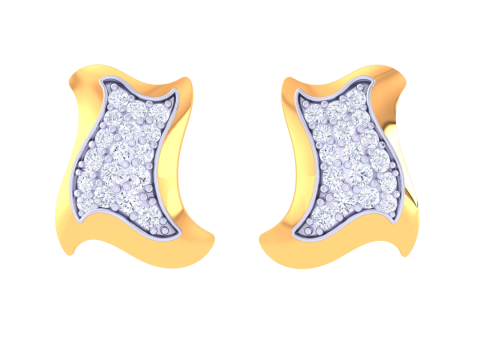 Printable 3D Jewelry design of Earrings with diamonds Modèle 3D