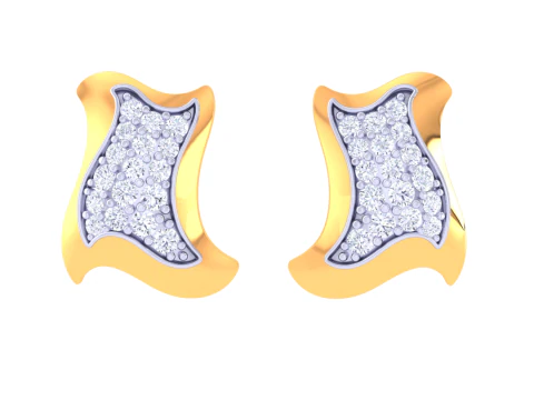Printable 3D Jewelry design of Earrings with diamonds 3D Model