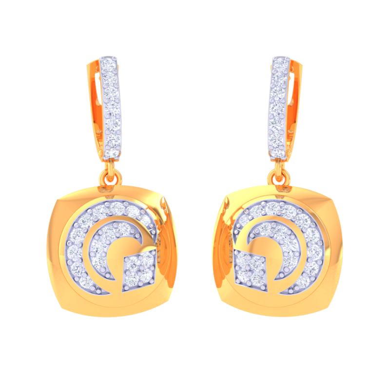 Printable 3D Jewelry design of Earrings with diamonds 3D 모델 .c4d .max .obj .3ds .fbx .stl .blend