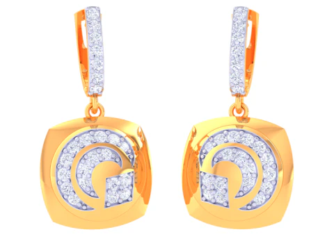 可打印的 3D 钻石耳环珠宝设计 3D 模型