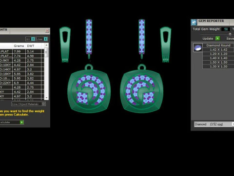 Printable 3D Jewelry design of Earrings with diamonds 3D Model