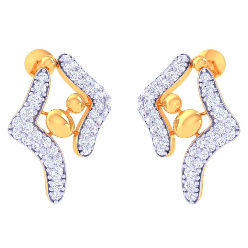 Printable 3D Jewelry design of Earrings with diamonds 3D Model .c4d .max .obj .3ds .fbx .stl .blend