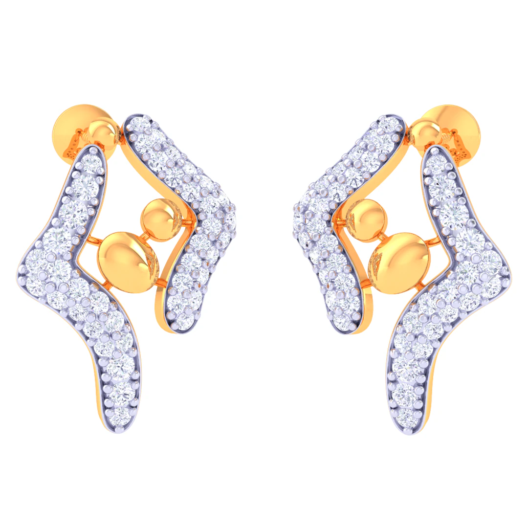 Printable 3D Jewelry design of Earrings with diamonds 3D Model .c4d .max .obj .3ds .fbx .stl .blend 