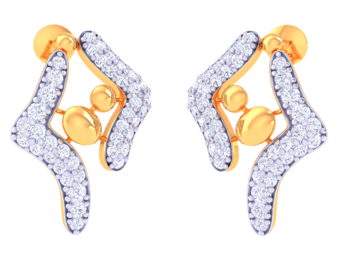 Printable 3D Jewelry design of Earrings with diamonds Model 3D