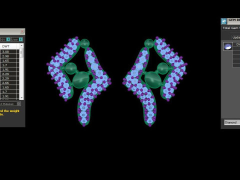 Printable 3D Jewelry design of Earrings with diamonds 3D Model