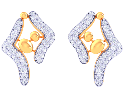 Printable 3D Jewelry design of Earrings with diamonds 3D Model
