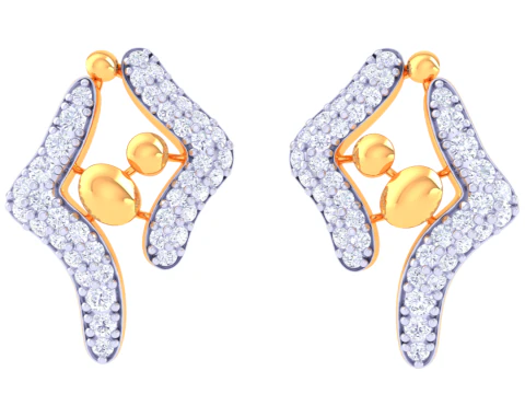 Printable 3D Jewelry design of Earrings with diamonds 3D Model