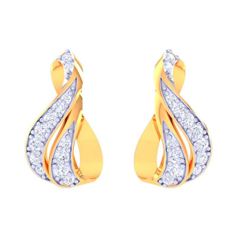 Printable 3D Jewelry design of Earrings with diamonds 3D Model .c4d .max .obj .3ds .fbx .stl .blend