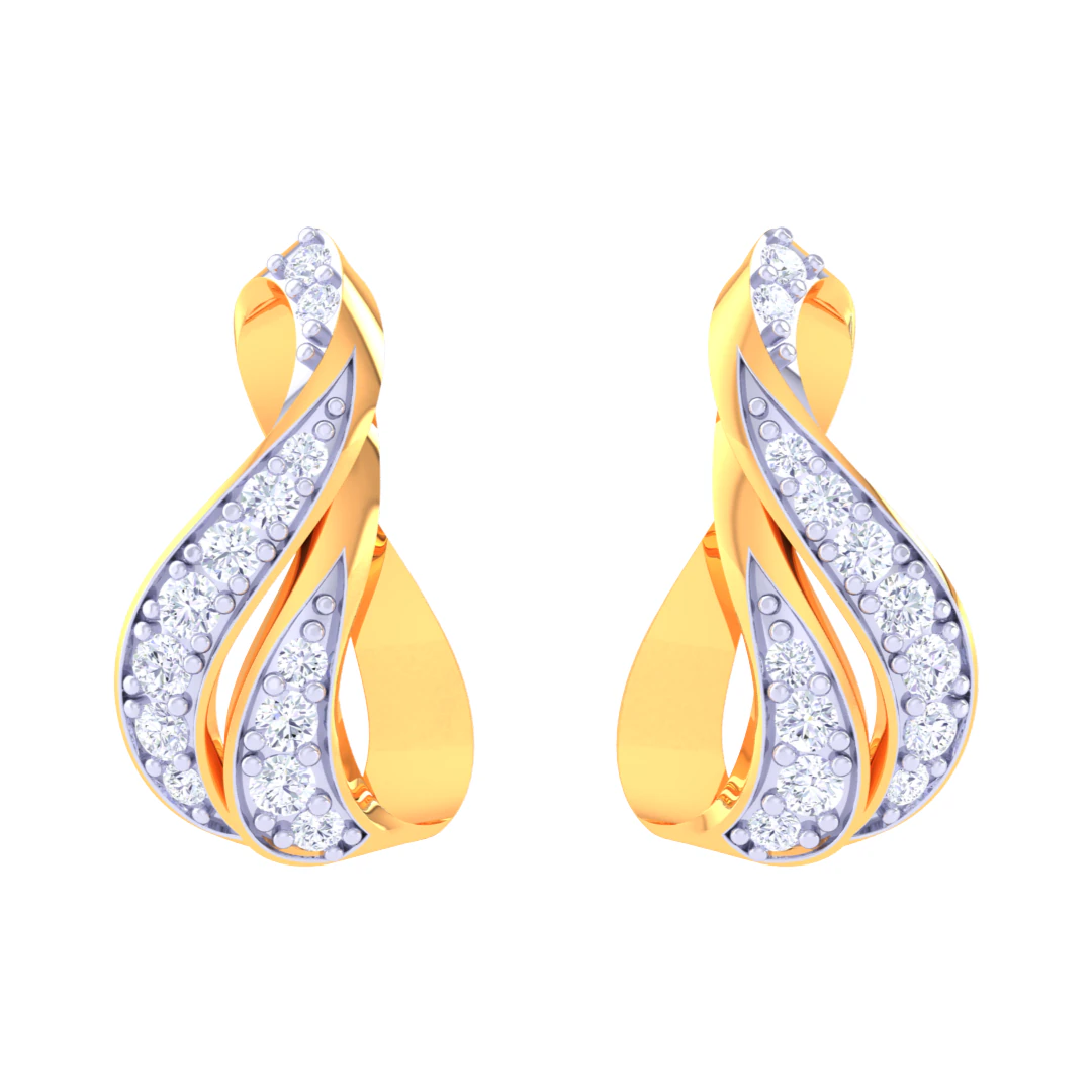 Printable 3D Jewelry design of Earrings with diamonds 3D Model .c4d .max .obj .3ds .fbx .stl .blend 