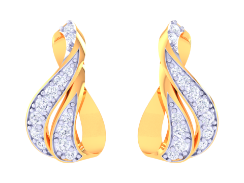 Printable 3D Jewelry design of Earrings with diamonds Model 3D