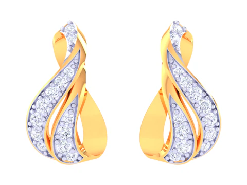 可打印的 3D 钻石耳环珠宝设计 3D 模型