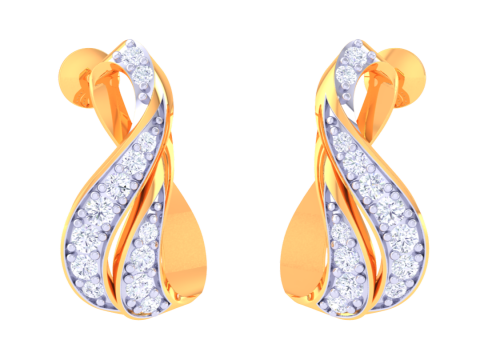 Printable 3D Jewelry design of Earrings with diamonds 3D Model