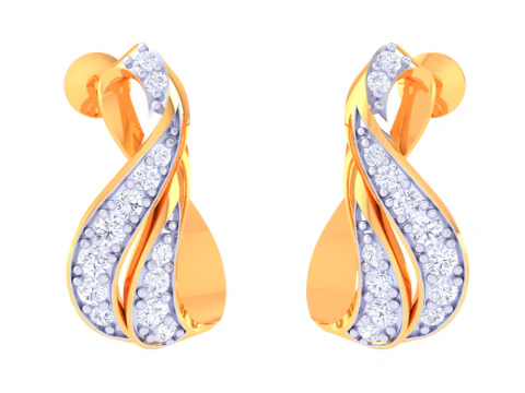 Printable 3D Jewelry design of Earrings with diamonds 3D Model