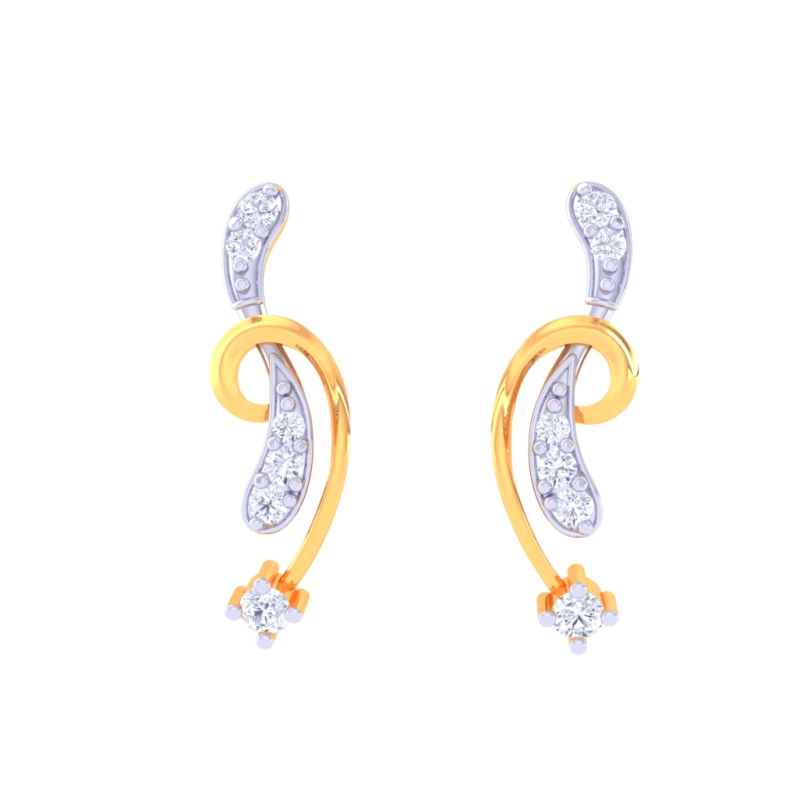 Printable 3D Jewelry design of Earrings with diamonds Modelo 3D .c4d .max .obj .3ds .fbx .stl .blend