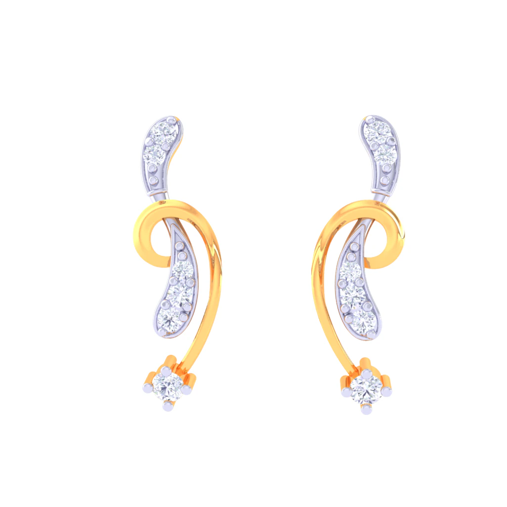 Printable 3D Jewelry design of Earrings with diamonds 3D Model .c4d .max .obj .3ds .fbx .stl .blend 