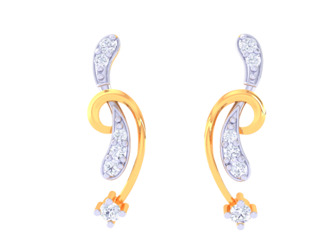 Printable 3D Jewelry design of Earrings with diamonds 3D Model