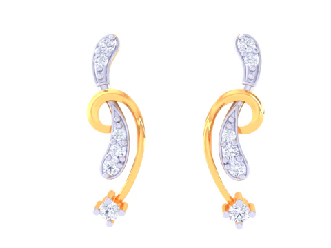 Printable 3D Jewelry design of Earrings with diamonds 3D Model