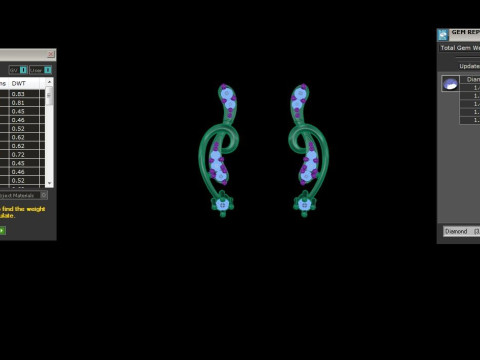Printable 3D Jewelry design of Earrings with diamonds Modelo 3D